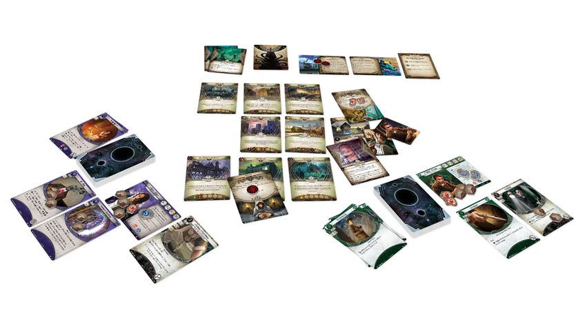 Arkham Horror: The Card Game horror board game gameplay layout