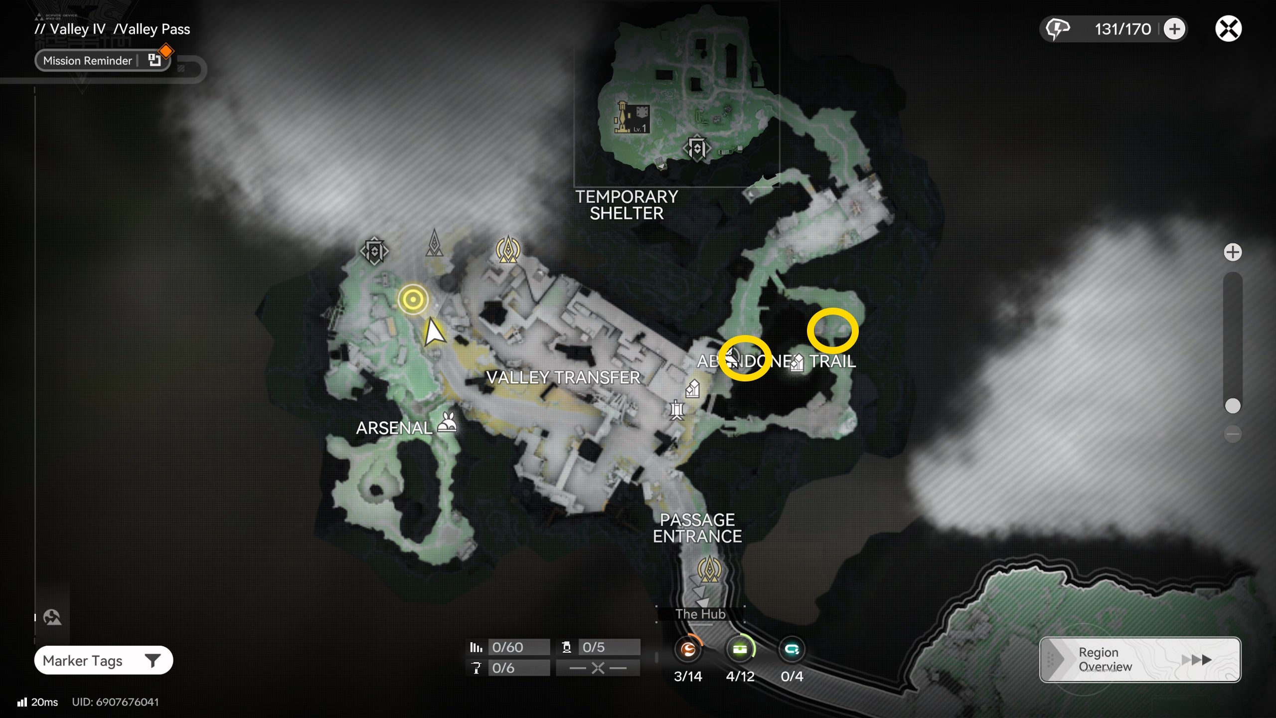 A map showing where to find aketine in Arknights Endfield - 3