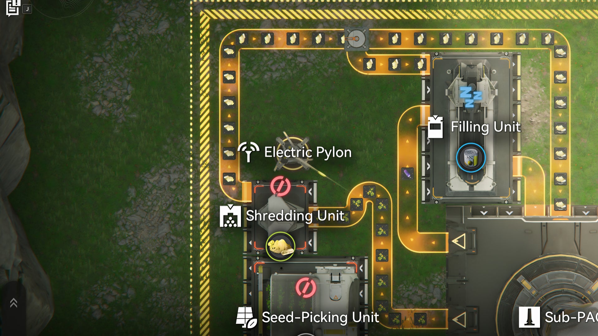 A screenshot from Arknights Endfield, showing a circuit that turns Amethyst Bottles and Citrome powder into Canned Citrome. - 7