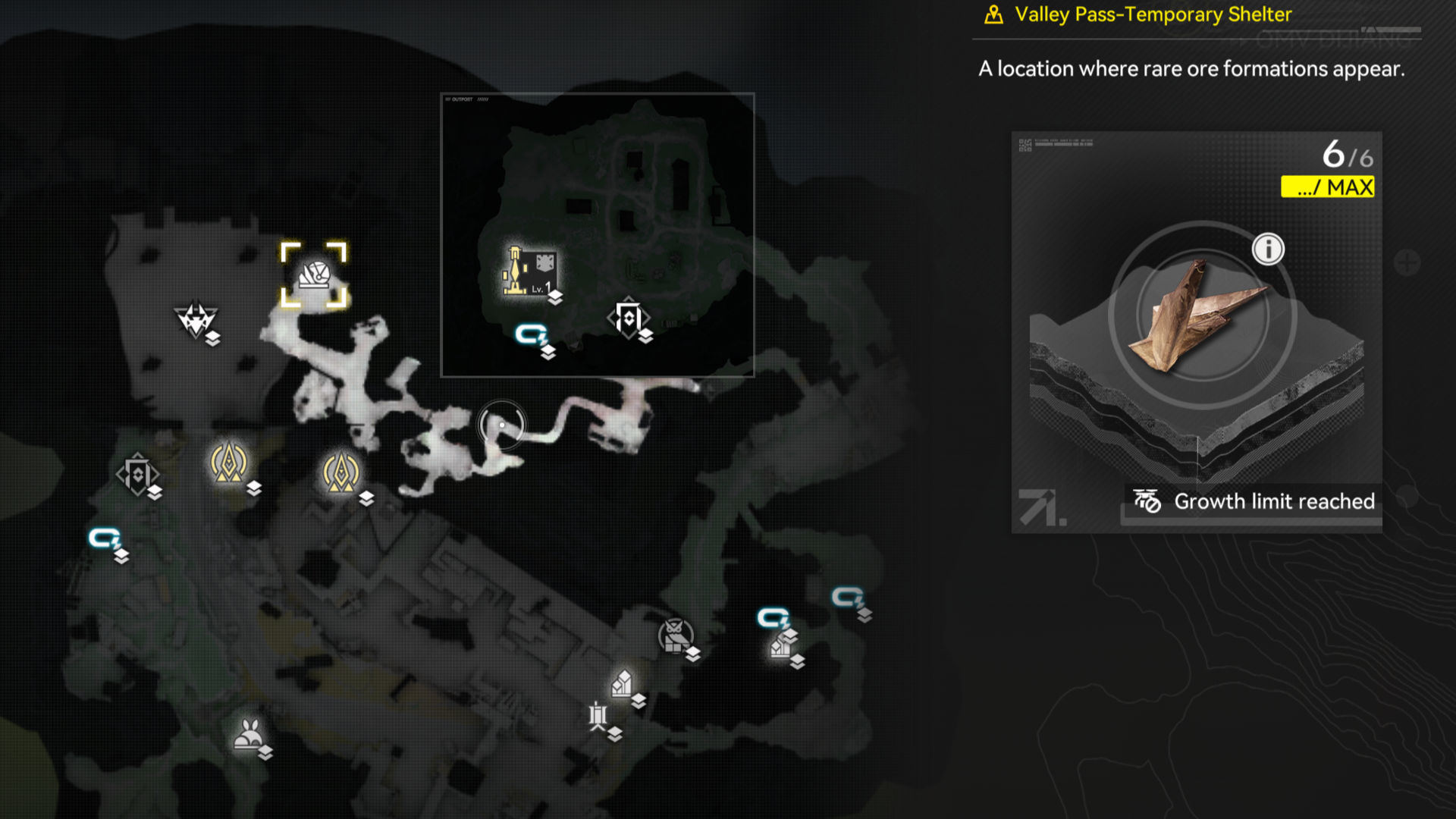 A map screen showing the location of Kalkonyx in Valley Pass in Arknights Endfield. - 6