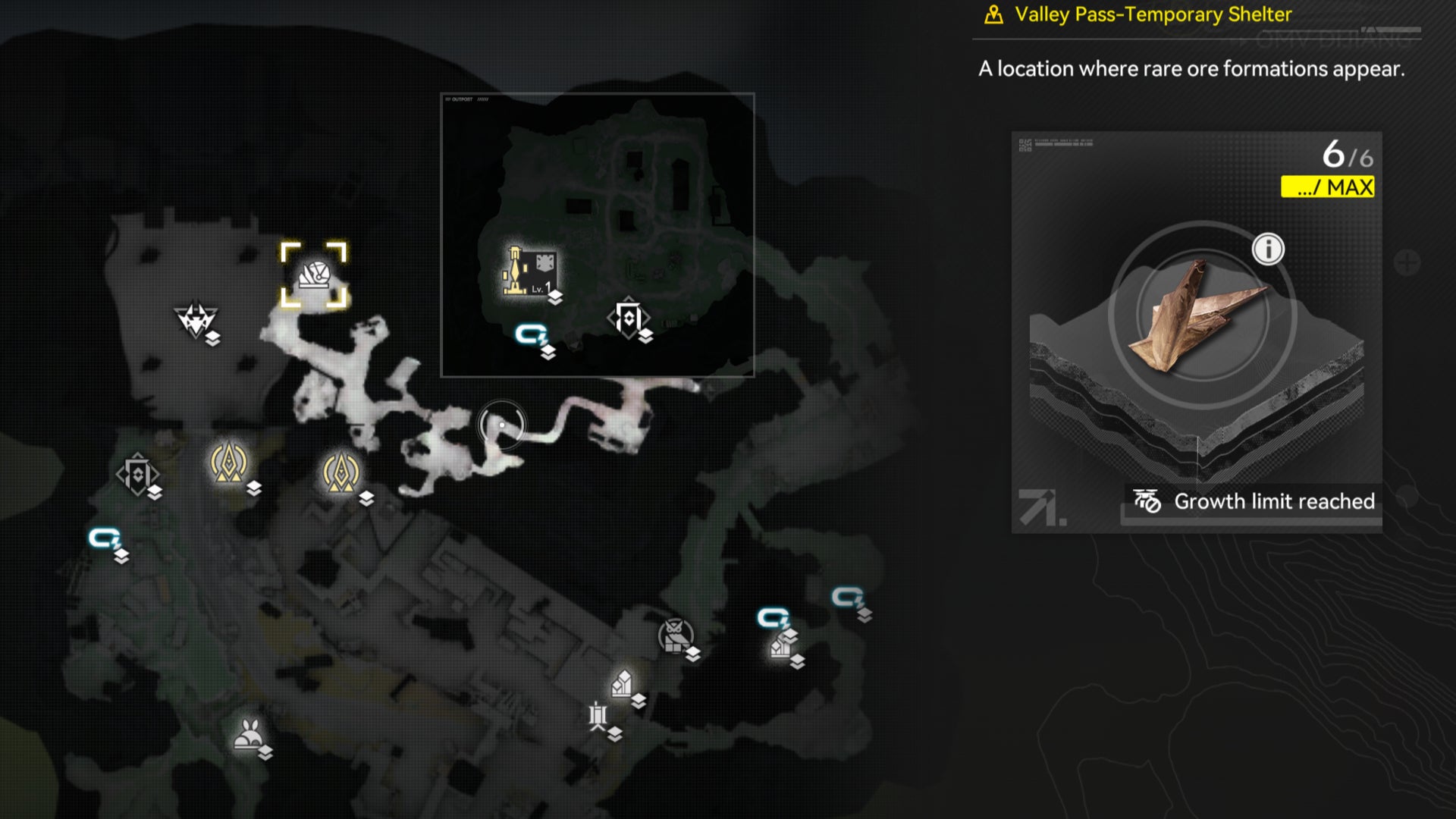 A map screen showing the location of Kalkonyx in Valley Pass in Arknights Endfield. - 6