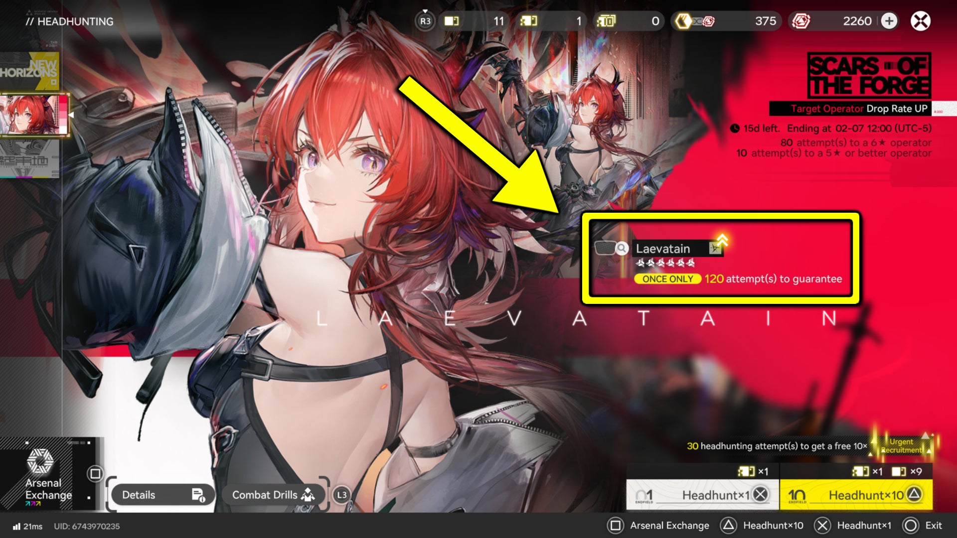 A screenshot from Arknights Endfield, showing the Scars of The Forge Chartered Banner event. - 4