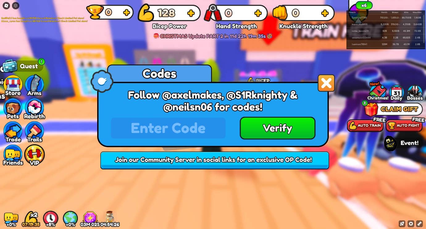 Arm Wrestle Simulator codes October 2025 | Eurogamer.net