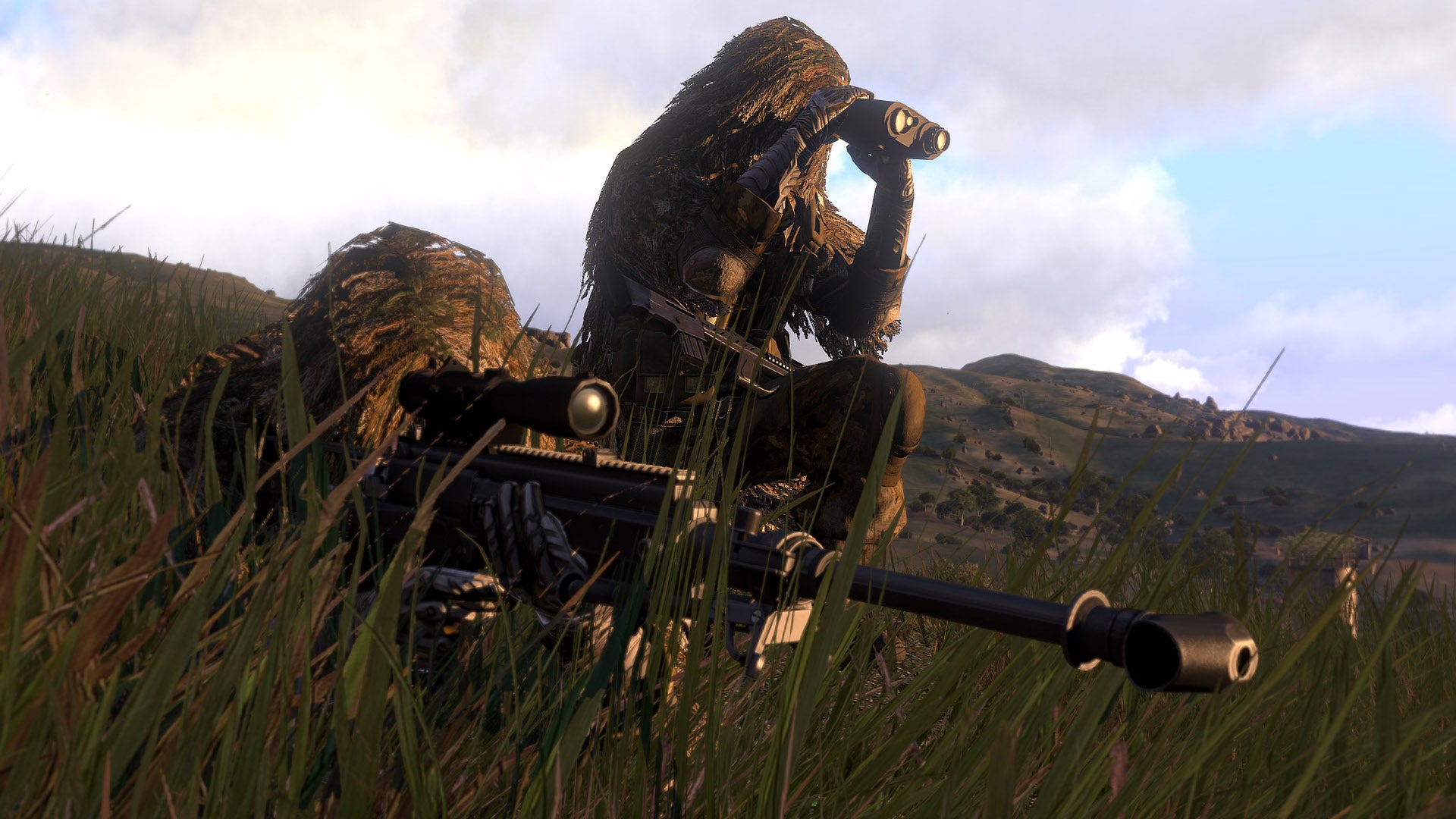 A sniper and spotter in ghillie suits in an Arma 3 screenshot. - 13