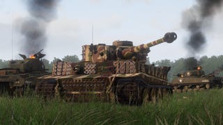 A tank, aka an angry house, in Arma 3's Spearhead 1944 DLC.