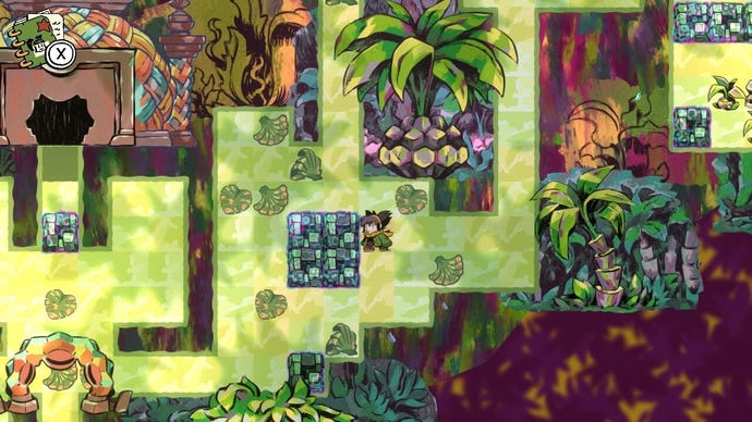 Solving puzzles in the jungle in Arranger.