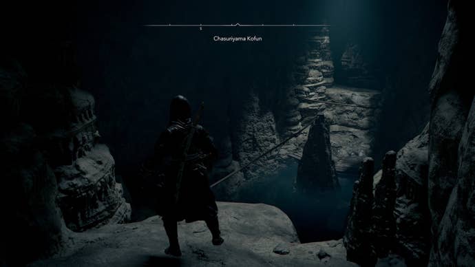 assassin’s creed shadows Chasuriyama Kofun ropes across area