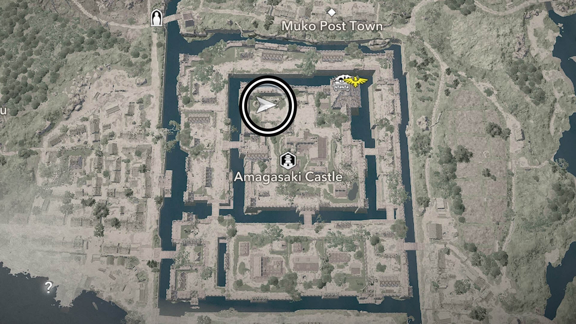 assassin&rsquo;s creed shadows amagasaki castle samurai one map location