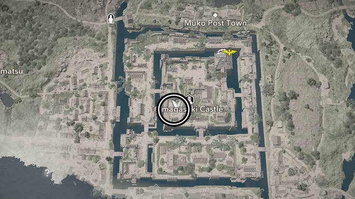 assassin’s creed shadows amagasaki castle second samurai map location