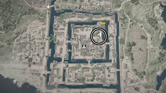 assassin’s creed shadows amagasaki castle third samurai map location