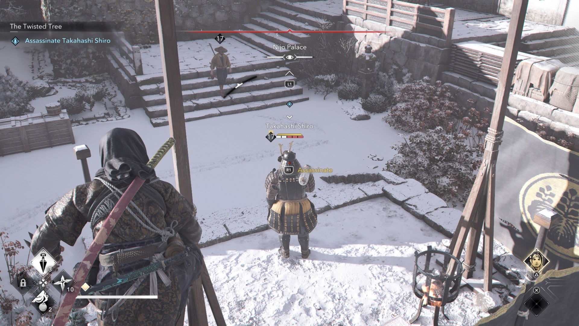 assassin&rsquo;s creed shadows assassinate prompt on takahashi shiro