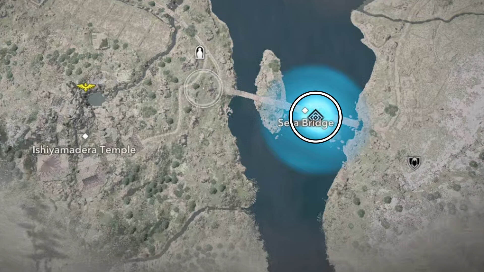 assassin&rsquo;s creed shadows evening in otsu seta bridge map location