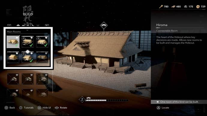 assassin’s creed shadows hideout building main rooms