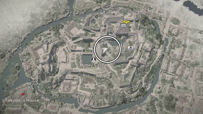 assassin’s creed shadows himeji castle samurai three map location