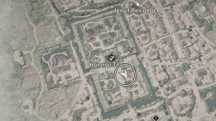 assassin’s creed shadows honnoji temple lost page four map location