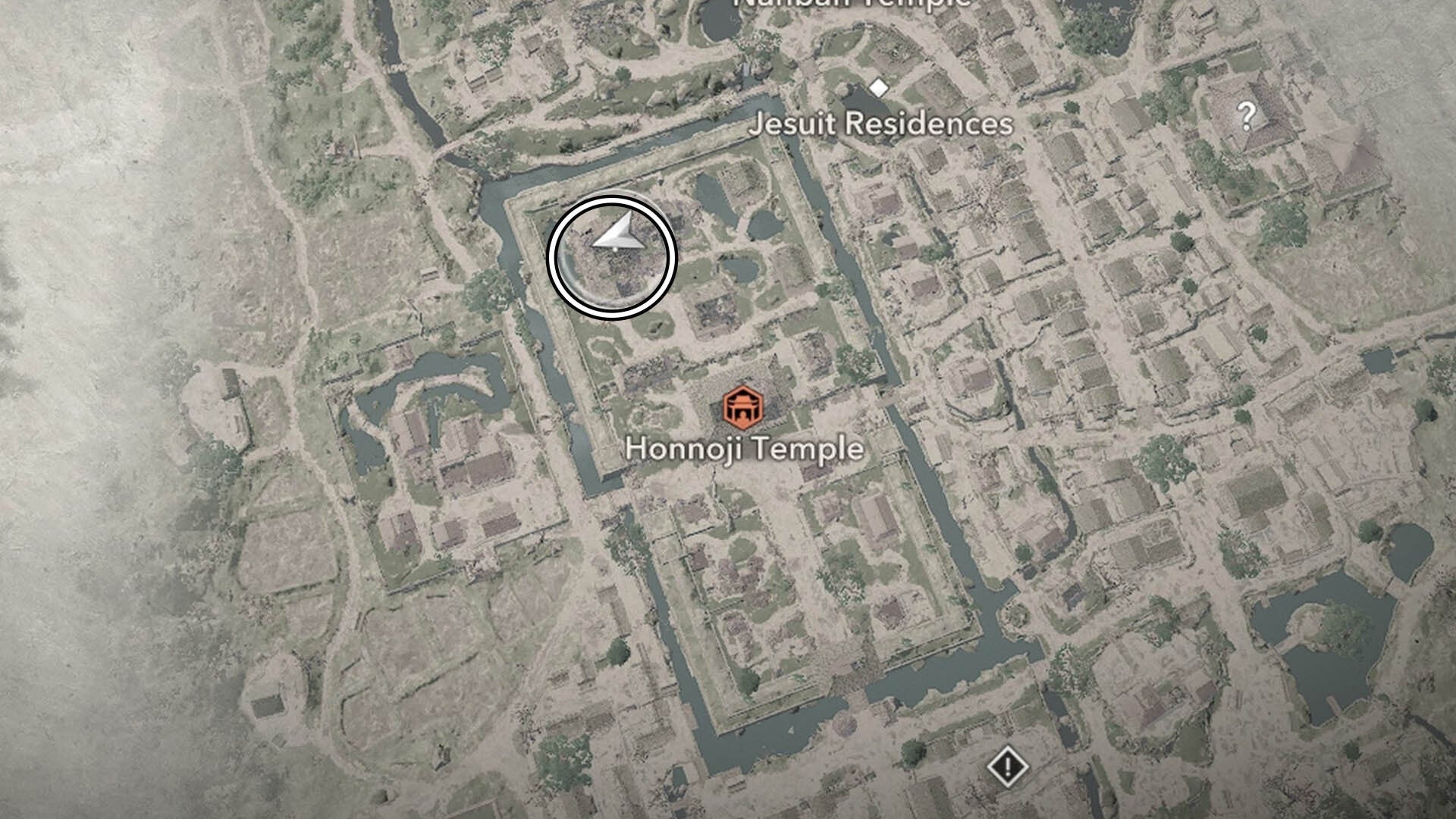 assassin&rsquo;s creed shadows honnoji temple lost page two map location
