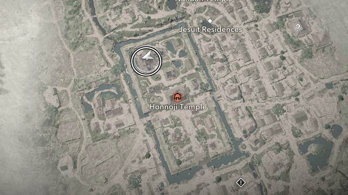assassin’s creed shadows honnoji temple lost page two map location