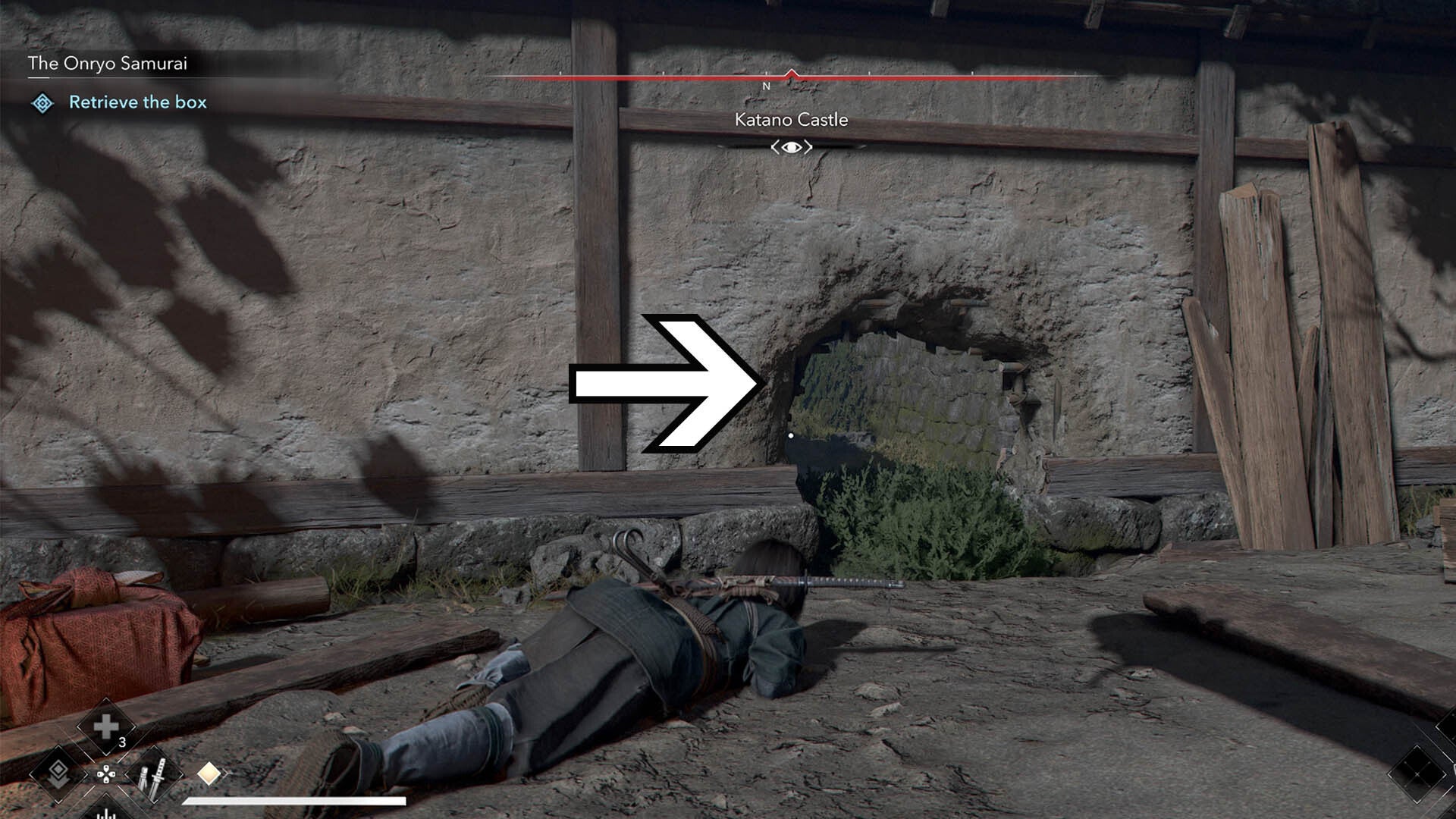 assassin&rsquo;s creed shadows katano castle hole in wall