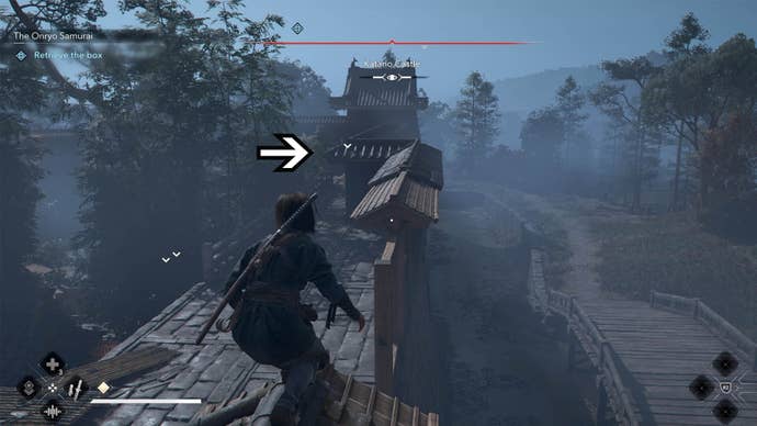 assassin’s creed shadows katano castle rooftop path to third box
