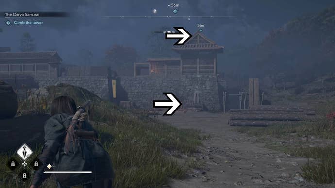 assassin’s creed shadows katano castle tower scaling point