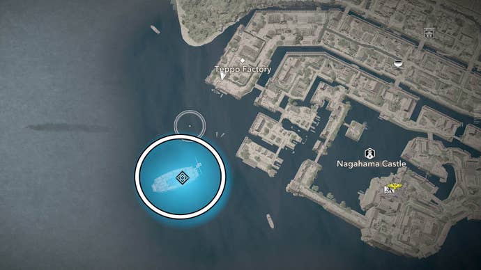 assassin’s creed shadows nagahama black powder gunpowder ship location