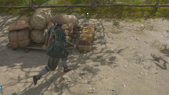 assassin’s creed shadows naoe by wood pile