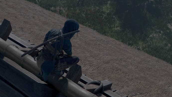 assassin’s creed shadows naoe on hideout rooftop at night