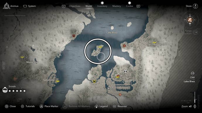 assassin’s creed shadows okishima island map location