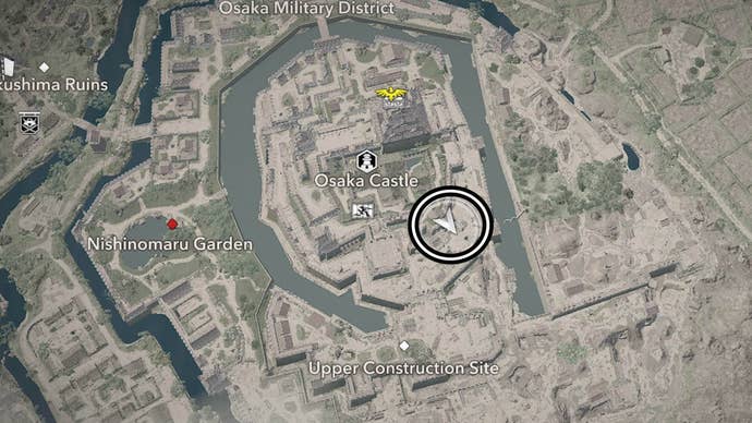 assassin’s creed shadows osaka castle second samurai map location