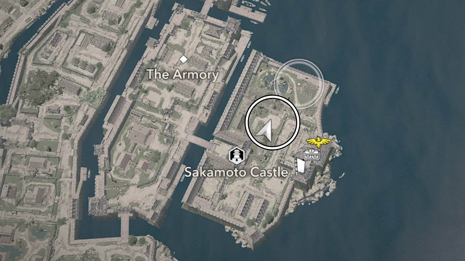 assassin&rsquo;s creed shadows sakomoto castle first samurai map location