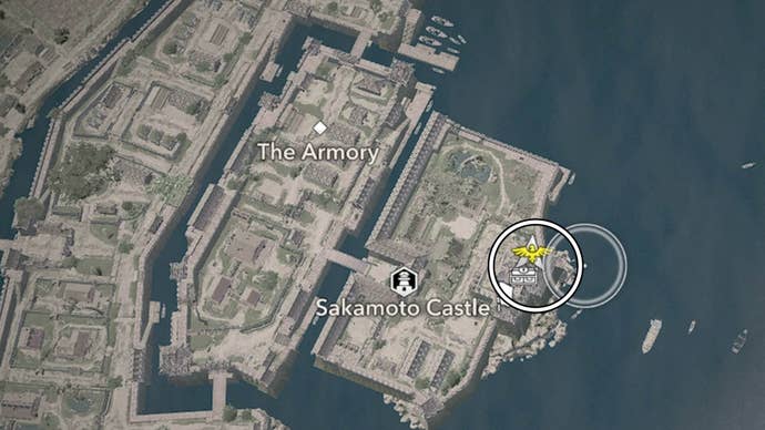 assassin’s creed shadows sakomoto castle third samurai map location