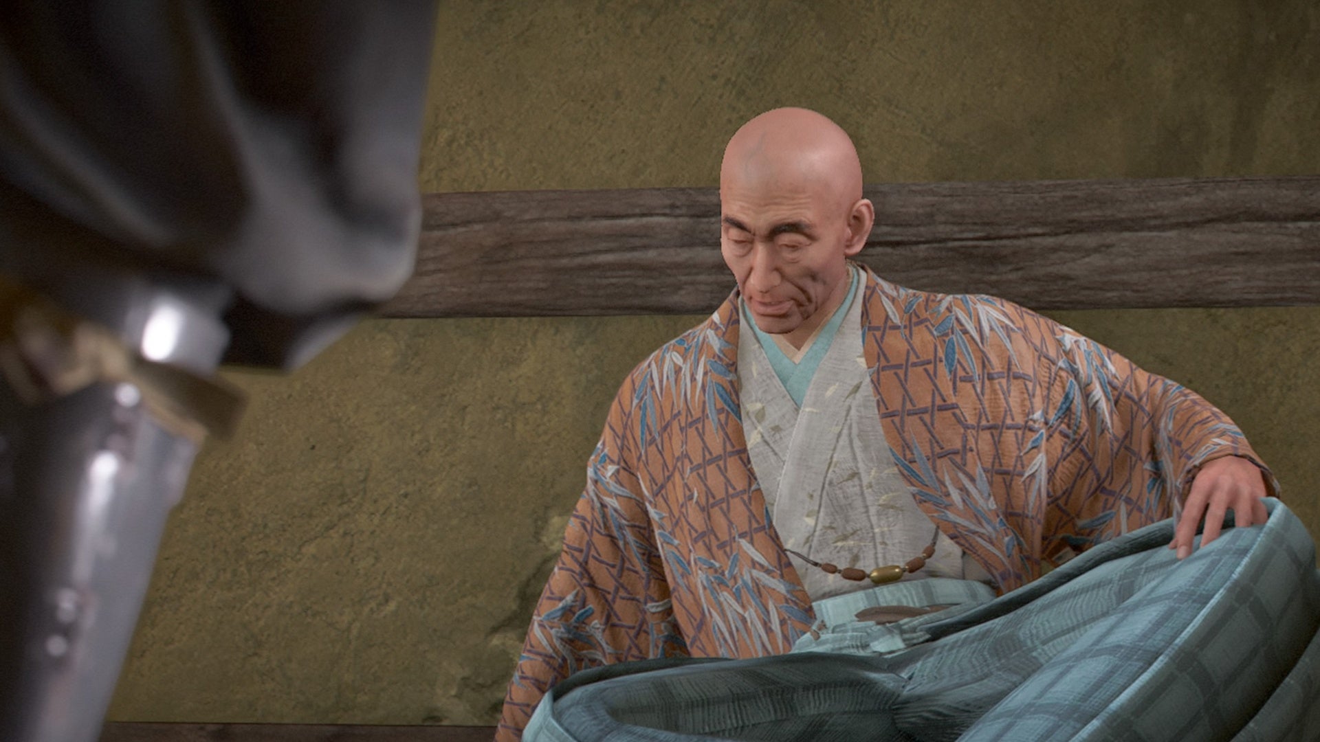 assassin&rsquo;s creed shadows shotei sitting on floor