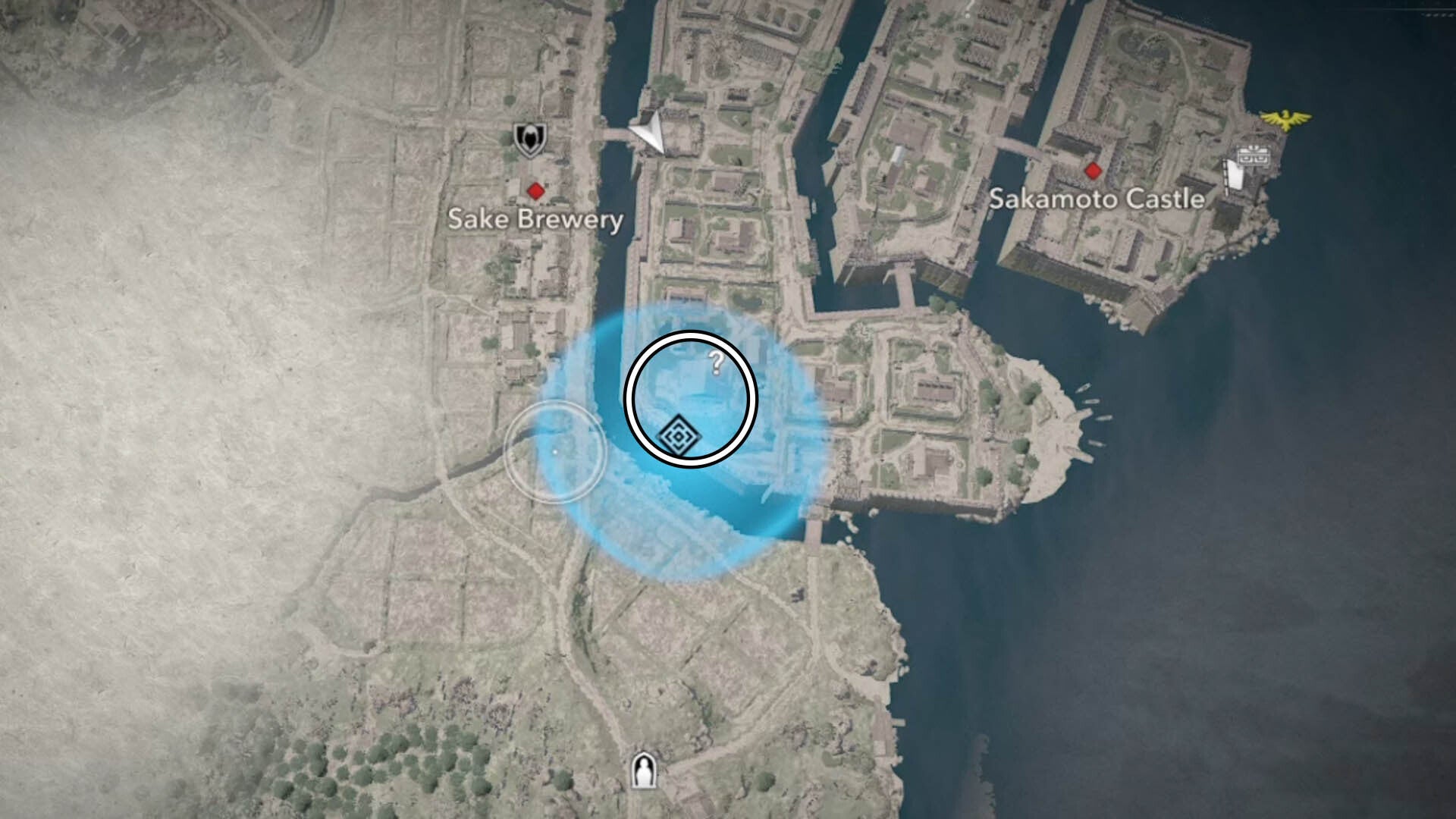 assassin&rsquo;s creed shadows showdown in sakomoto Gamo Yoshimitsu map location