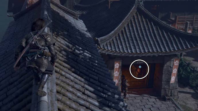 assassin’s creed shadows showdown in sakomoto explosive barrel one