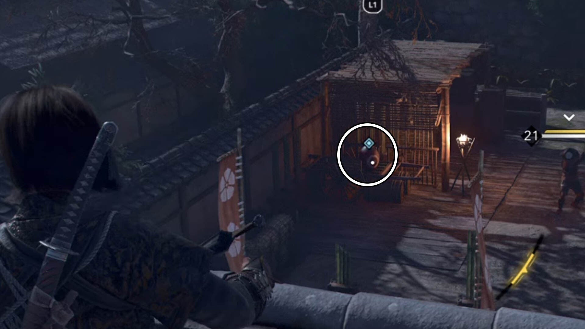 assassin&rsquo;s creed shadows showdown in sakomoto explosive barrel three