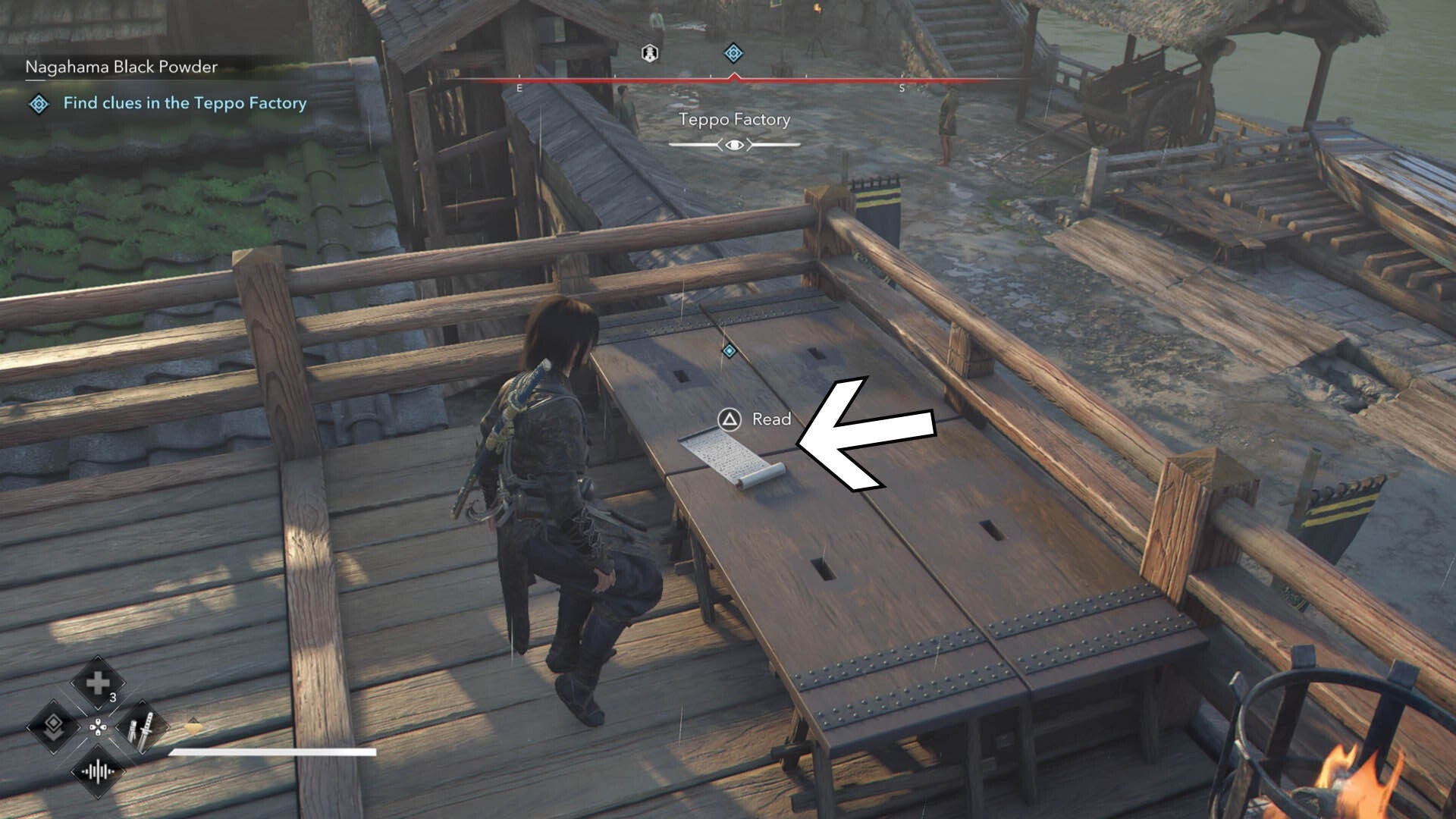 assassin&rsquo;s creed shadows teppo factory clue location