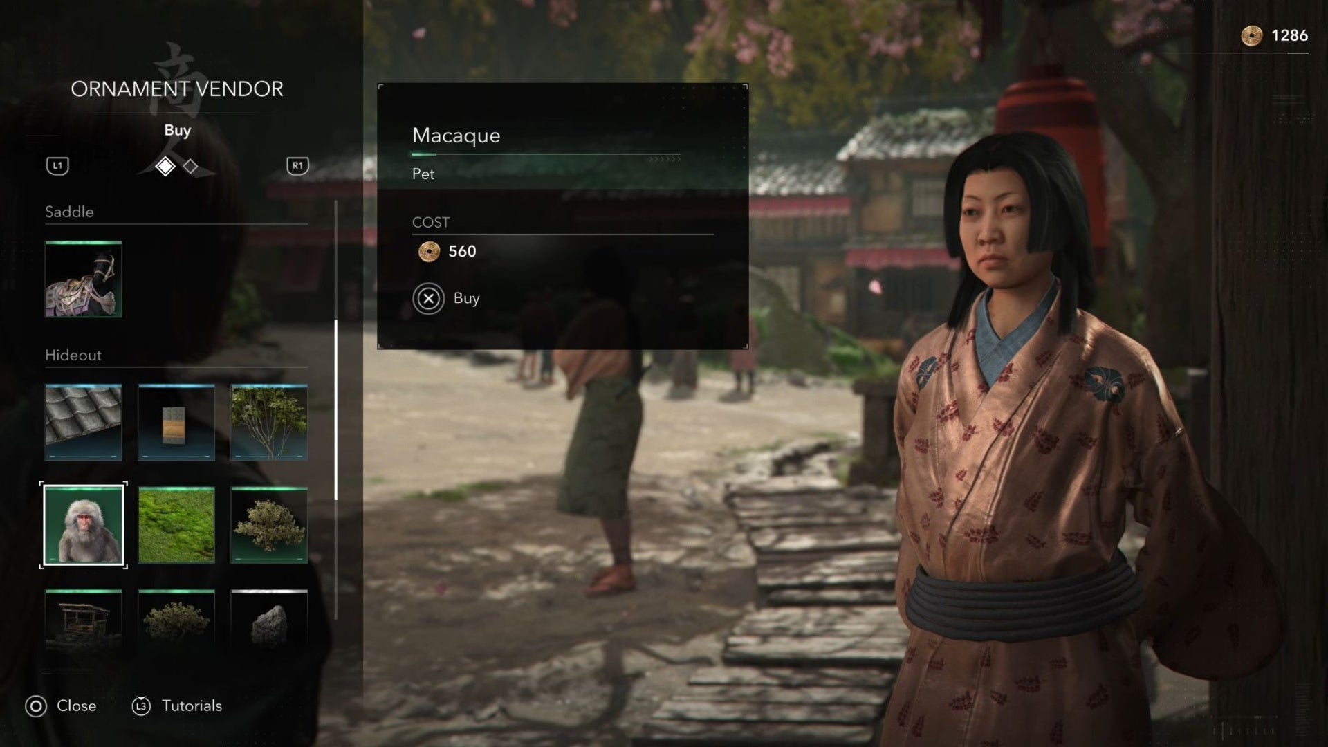 assassin&rsquo;s creed shadows trader selling monkey pet