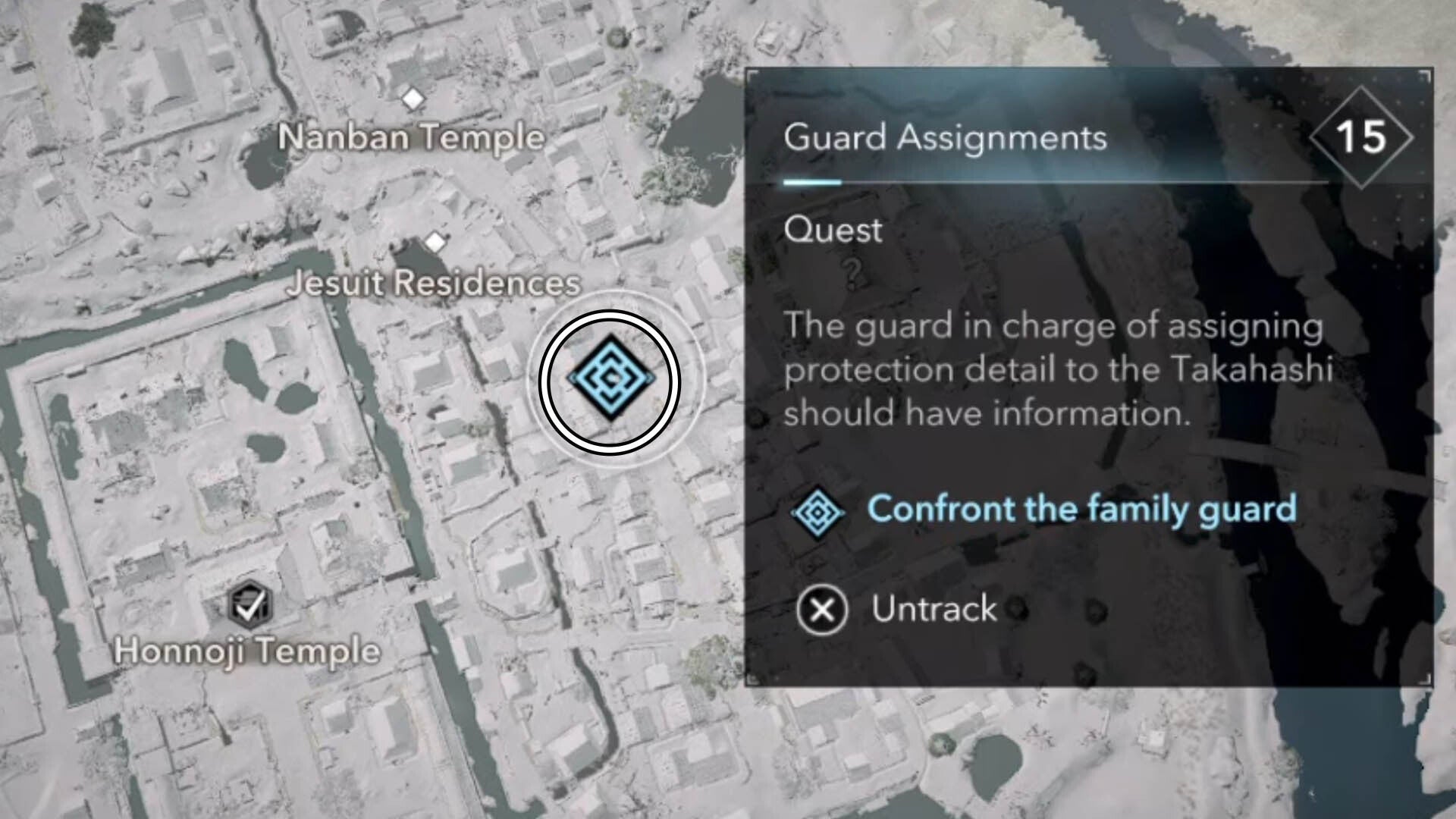 assassin&rsquo;s creed shadows twisted tree family guard map location