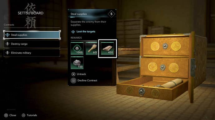 assassin’s creed shadows wood as contract reward