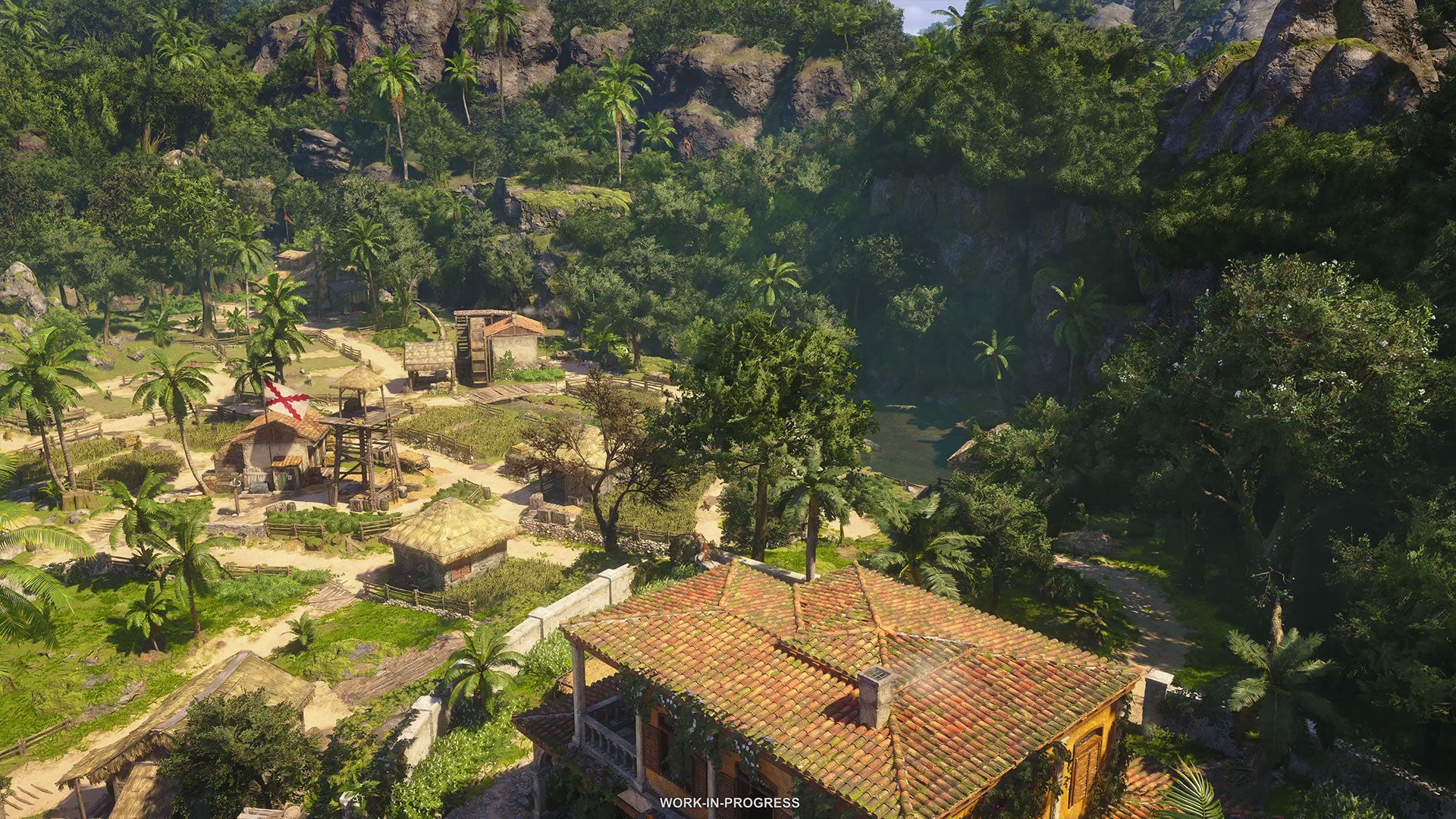 A view over a gorgeous villa in Assassin's Creed Black Flag Resynced