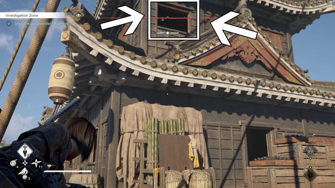 Assassin's Creed Shadows Nagahama Black Powder Ship Window To Sabotage Tool