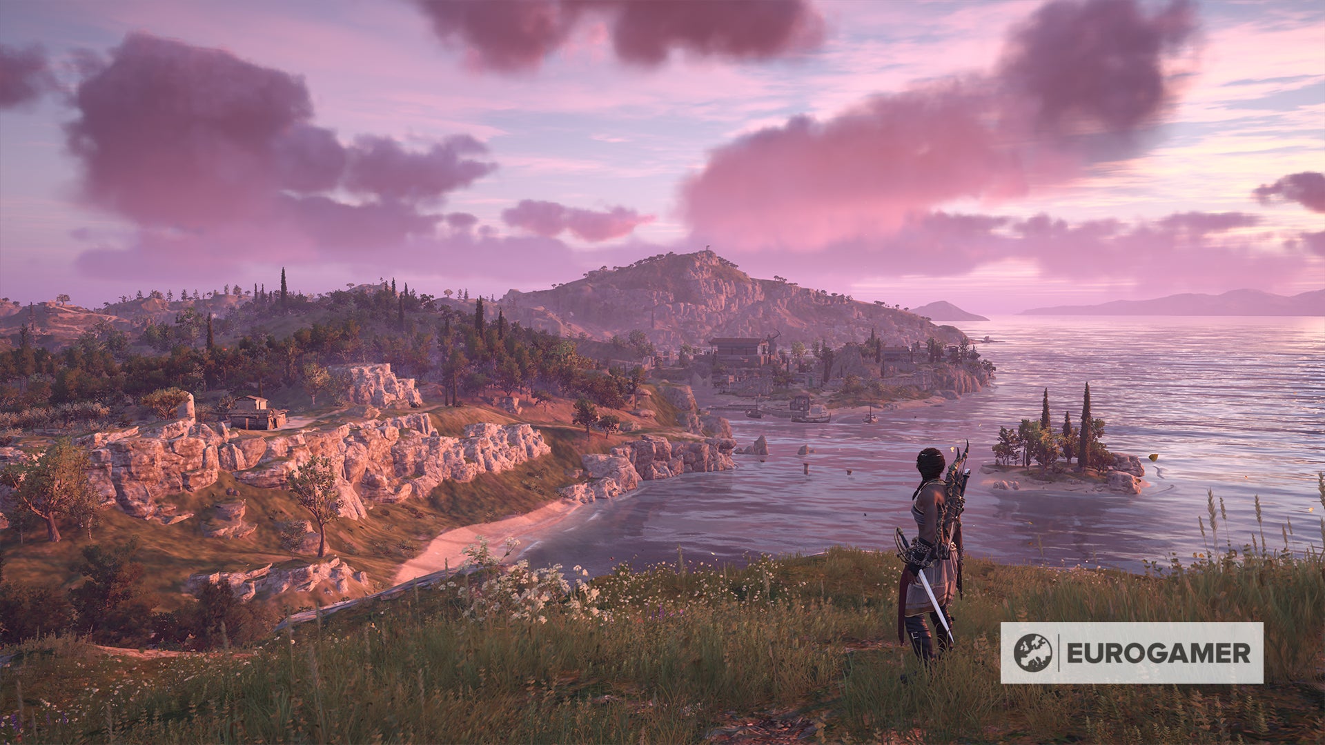 A view of the sea and islands in Assassin&rsquo;s Creed Odyssey