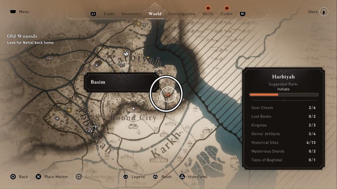 assassins creed mirage, holy hoard enigma location has been circled on the world map