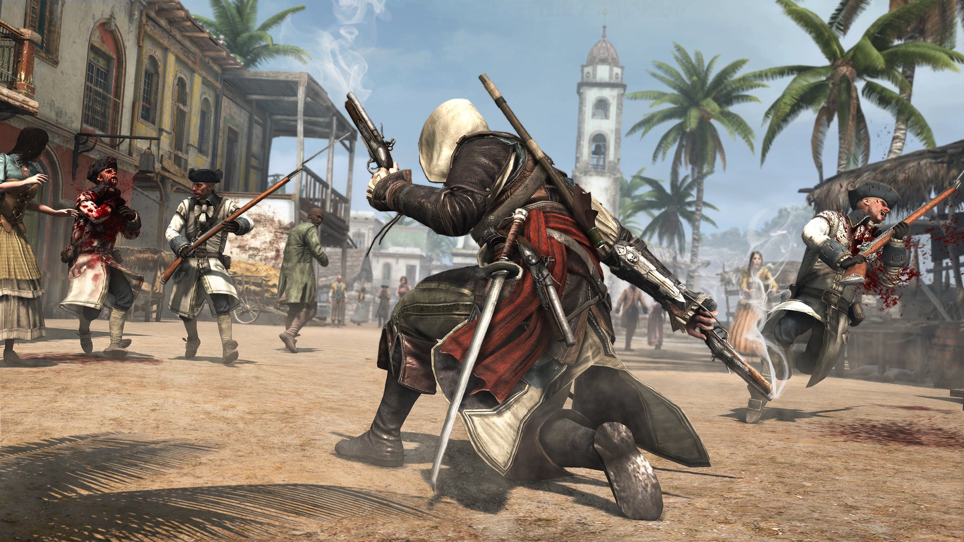 Pirassassin Edward Kenway fighting some guards in Assassin’s Creed 4: Black Flag - 1