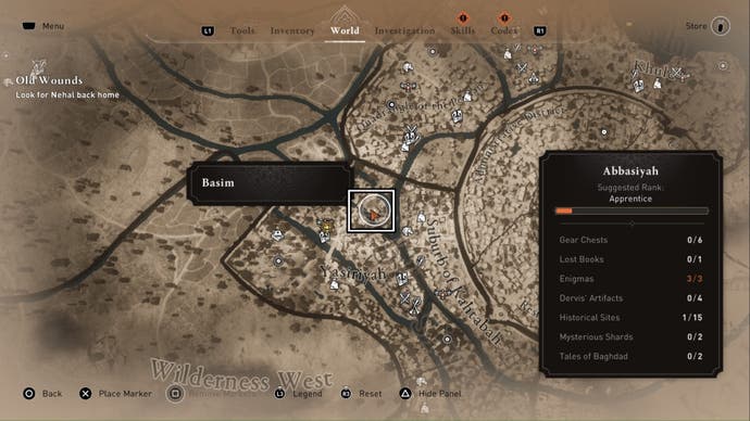 assassins creed mirage a challenge enigma reward location on world map