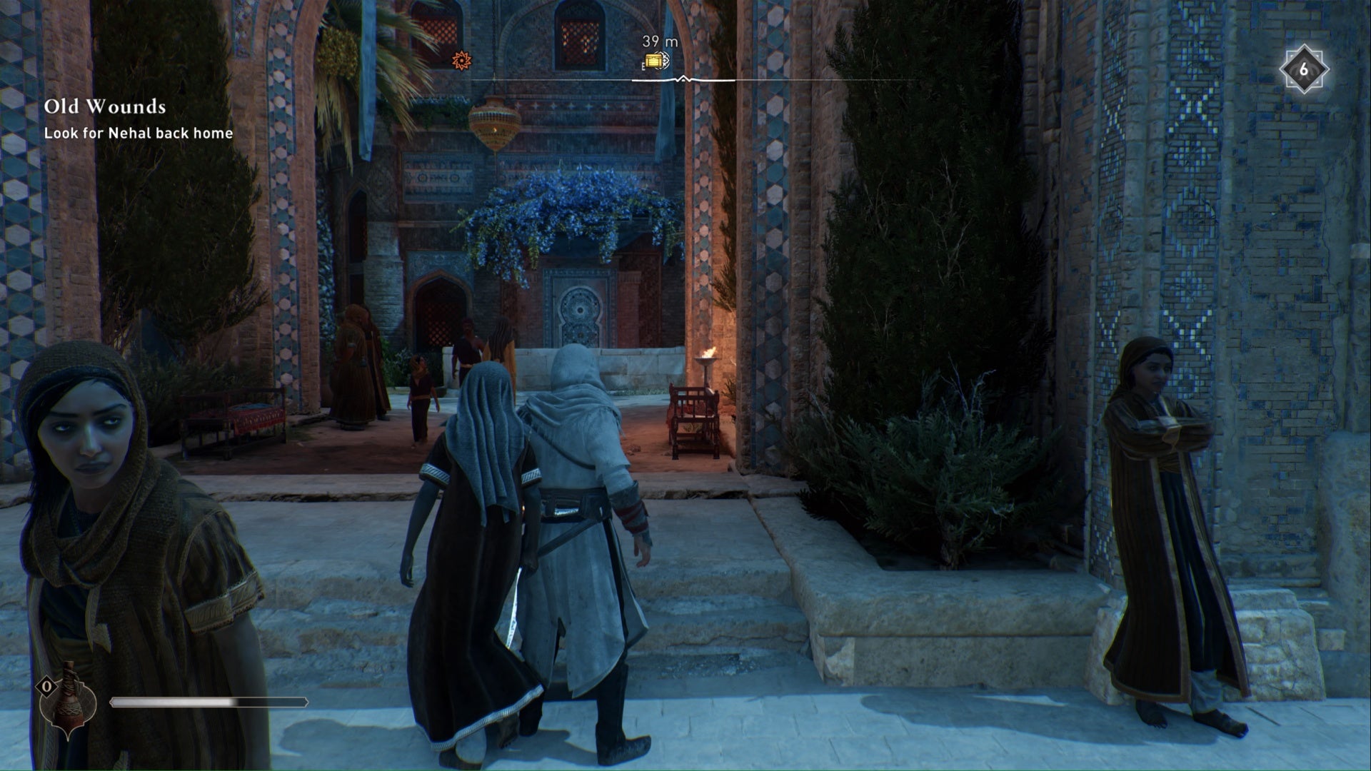 assassins creed mirage, Basim is facing the entrance to mazalim courts