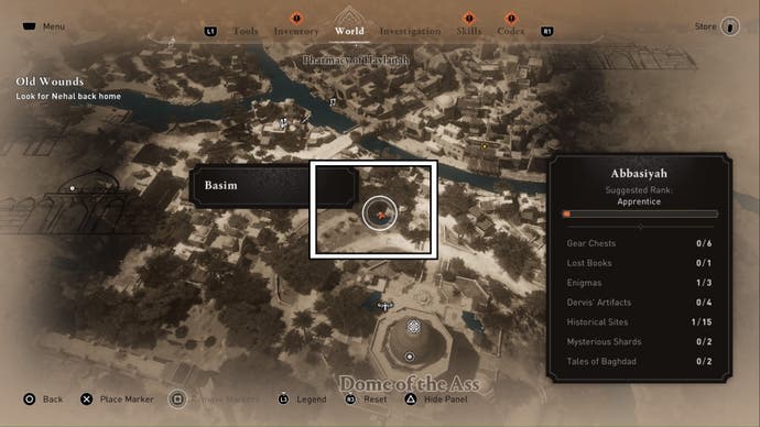 assassins creed mirage delight by the dome enigma reward close up map location