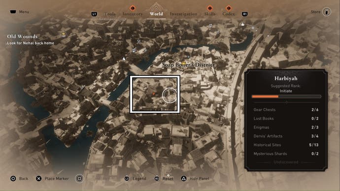 assassins creed mirage, the find what i stole reward location is highlighted on close up map of the soap boiler's district.