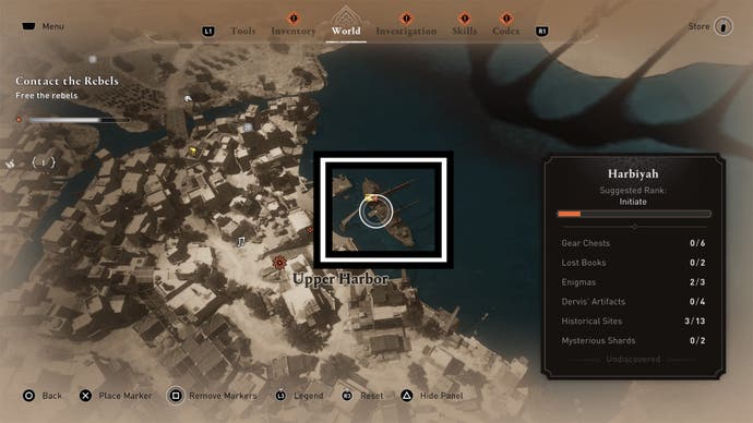 assassins creed mirage harbiyah upper harbor boat close up map