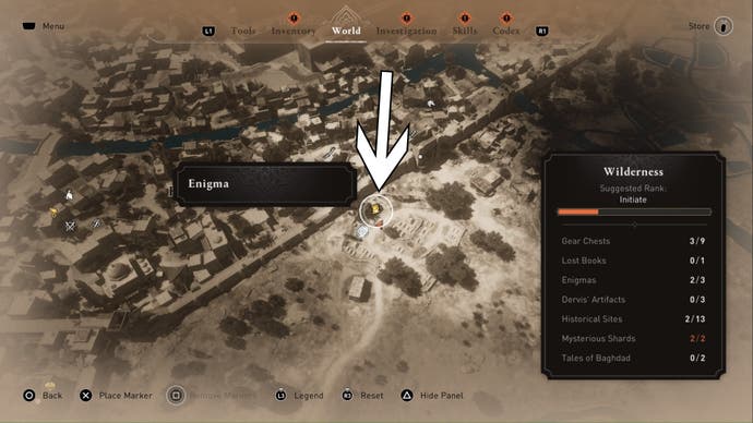 assassins creed mirage joy beneath weeping palms enigma clue location close up map